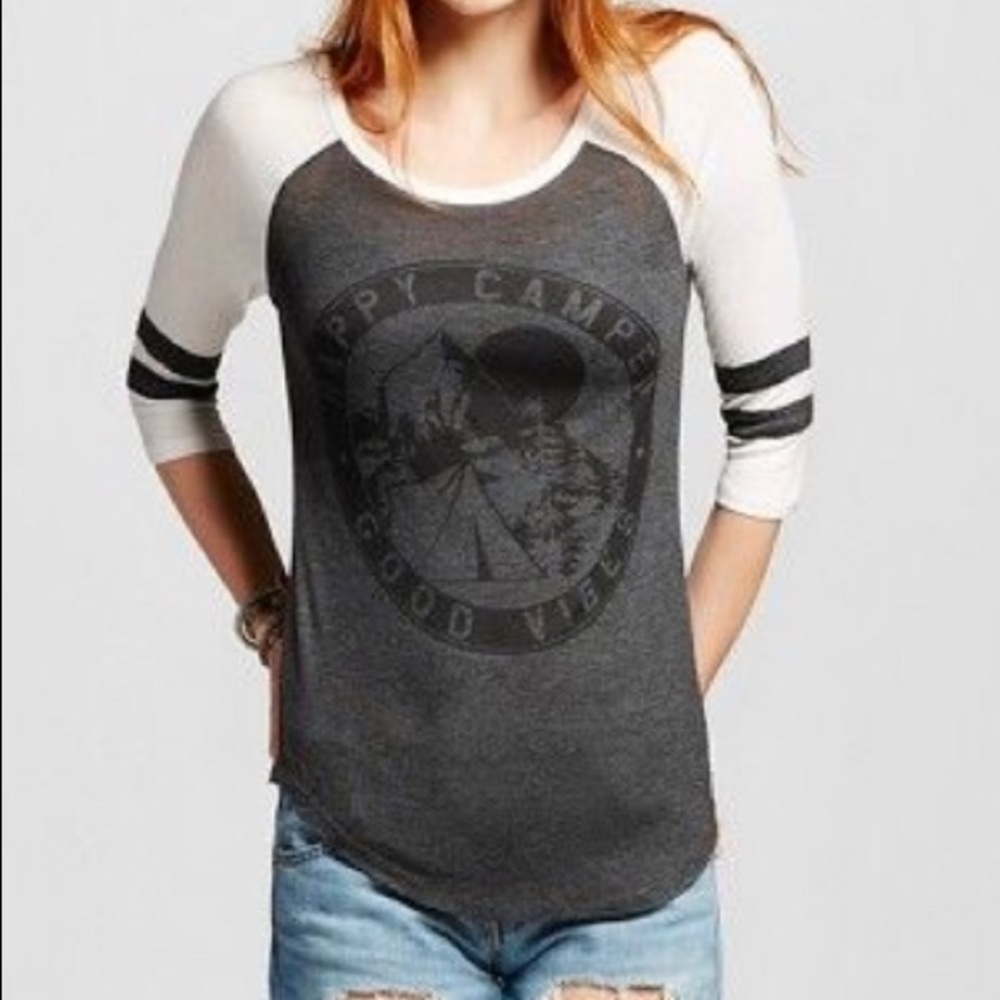 Happy Campers Good Vibes Raglan Tee